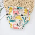 Culote d'apprentissage en coton respirant pour bébé, sous-vêtement lavable imperméable. - Dinosaure rose