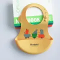 Waterproof silicone baby bib with crumb catcher, soft infant feeding bib for easy cleaning. - Three Little Mice