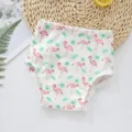 Culotte d'apprentissage bébé en coton respirante lavable joli design de flamant rose - Grue