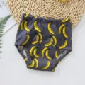 Culotte d'apprentissage bébé en coton respirante lavable couche culotte imprimé banane mignon sous-vêtement - Bavoir motif banane gris