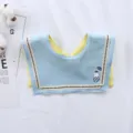 Joli bavoir col marin bébé en coton double couche accessoires nouveau-né nourrisson - Bleu clair