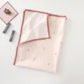 Korean style baby waterproof urine pad with cute tulip print, soft fabric and pink border mat. - Size 90cm * 70cm / Pink Floral Baby Changing Mat