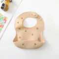 Waterproof silicone baby bib with cute cherry pattern, soft crumb catcher, adjustable. - Cherry Silicone Bib