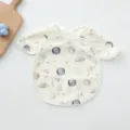 Waterproof baby long sleeve bib infant coverall feeding apron cute star moon print - Petal Style PU Bib - Planet