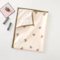 Waterproof baby changing mat detail view, beige pad with brown border and cute bear print. - Size 90cm * 70cm / Changing Pad Bear