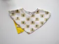 Cotton baby triangular bib with cute cartoon bear print and snap button detail, ideal for daily. - Teddy Bear