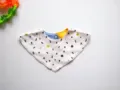 Soft cotton baby bib with geometric print snap button triangle saliva towel for infants - Square
