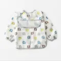 Waterproof baby long sleeve bib toddler eating coverall with cute bear print and pocket design. - Colorful Bear Pattern