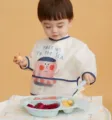 Waterproof long sleeve baby bib infant smock feeding apron for cute toddlers dining art - Long Sleeve Clown