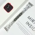 Cinturino per orologio con farfalla in strass metallico compatibile con Apple Watch dettaglio - 22mm / Argento