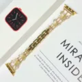 Cinturino per orologio farfalla in metallo con strass compatibile Apple Watch, oro. - 22mm / Oro