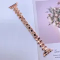 Rose Gold Metal Watch Strap Z-Shaped Replacement Band Compatible with Apple Watch - 20mm / Rose Gold