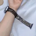 Metalen schakelhorlogeband van roestvrij staal compatibel met Apple Watch, duurzaam en stijlvol. - 22mm / Zwart