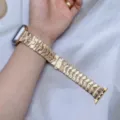 Elegant goudkleurig metalen schakelhorlogebandje perfect geschikt voor Apple Watch - 22mm / Goud