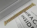 Gold rhinestone 5-row metal watch strap replacement compatible with Apple watch accessory. - 22mm / Gold