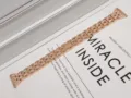 Rose gold rhinestone 5-bead metal watch band compatible with smartwatches, stylish accessory. - 22mm / Rose Gold