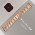 Roségoud roestvrijstalen vissenschub metalen horlogeband vervangende band voor smartwatch details. - 22mm / Roségoud