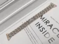 Cinturino di ricambio in metallo e strass compatibile con Apple Watch, doppio pavé luminoso. - Bicolore oro rosa e argento