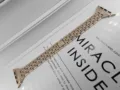 Cinturino per orologio in metallo con strass oro rosa di ricambio per Apple Watch Serie - Oro antico