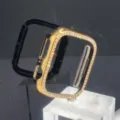 Gold rhinestone smartwatch protective case, sparkling bling PC bumper for smart watch variant. - 49mm / Gold Single Row Rhinestone Style