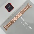 Rose gold double chain metal band compatible with Apple Watch, stylish replacement strap. - 20mm / Rose Gold