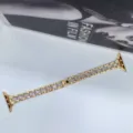 Goldfarbenes Harz-Uhrenarmband passend für Apple Watch, elegantes Metall-Kettenarmband. - 14mm / Gold Und Silber Weiß