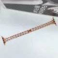 Edelstahl und Harz Glieder Armband Ersatz für Apple Watch, elegantes Roségold Design für Frauen. - Roségold und Weiß zweifarbig