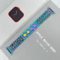 Colorful Metal Chain Strap for Apple Watch Double Row Iridescent Stainless Steel - 20mm / Rainbow