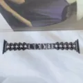 Edelstahl Metallglieder Armband kompatibel mit Apple Watch Serie Ultra SE 8 7 6 Ersatzband - 22mm / Schwarz