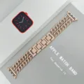 Rose gold metal chain strap compatible with Apple Watch, stylish double row design accessory. - 20mm / Antique Gold