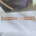 Roségold Metall Uhrenarmband Acht-Form Glied Ersatzarmband Kompatibel mit Apple Watch Serie - 22mm / Roségold
