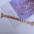 Roségoud Roestvrij Staal Ruit Geometrisch Schakel Apple Watch Vervangingsband Optie - 22mm / Roségoud