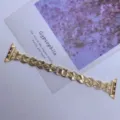 Gouden metalen ruit schakel horlogeband compatible met Apple Watch elegante vervanging - 22mm / Goud