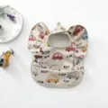 Cute waterproof baby bib with angel wings and fun car print, perfect for feeding and toddlers. - Red Car Wing Style Bibs