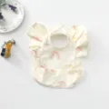 Waterproof baby bib with angel wings and cute watercolor rainbow print, food catcher pocket. - Beige Rainbow Wing Style Bibs