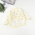 Waterproof long sleeve baby bib infant feeding apron with cute cartoon animal coverall - Yellow Little Lion