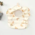 Waterproof baby bib with cute bear print and ruffles, ideal for feeding and daily use. - Bear Wings Style