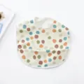Waterproof baby bib with cute polka dot pattern, soft PU toddler feeding bib for daily use. - Colorful Dots