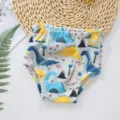 Culote d'apprentissage bébé en coton respirant, sous-vêtement lavable imperméable couche. - 90 / Dinosaure Bleu