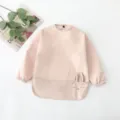 Waterproof long sleeve baby bib with cute bunny ears, soft infant feeding apron and clothes protector. - S (6-12M) / Light Pink Rabbit