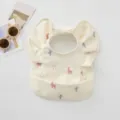 Waterproof baby bib with cute alpaca cactus print angel wings infant feeding apron - Alpaca Wings
