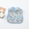 waterproof baby bib toddler cartoon construction vehicle pattern clean pocket feeding apron - Excavator