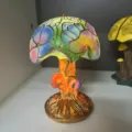 Lampe champignon colorée style Tiffany avec motif floral en vitrail pour la maison - Lampe Champignon Fleur