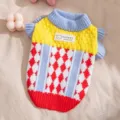 Maglione lavorato a maglia per gatti e cani piccoli, caldo abbigliamento invernale per animali. - Taglia S / Maglione con Maniche a Volant Rosso