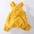 Salopetta in velluto a coste giallo per animali domestici piccolo cane inverno vestiti - XS (0.5-1.5 kg) / Salopette / Giallo