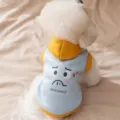 Cute dog hoodie with expression, warm fleece pet clothes for small dogs and puppy daily wear. - XS / Blue Emoji