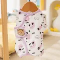 Adorable ropa de cuatro patas para cachorros, ribete rosa y tela de gasa transpirable. - Cachorro morado sirena