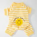 Lindo ropa para mascotas de rayas amarillas de cuatro patas transpirable de verano - Rayas Amarillas Sonrisa