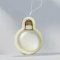 Bouteille d'eau portable pour animaux, coque de protection jaune avec lanière blanche. - Gourde Miya blanc grand modèle / Convient aux chats et aux chiens