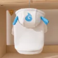 Cute white pet dog hoodie with blue ears and waterdrop print, warm winter pet apparel. - XS (Recommended Weight 0.5-1.5kg) / Miya White